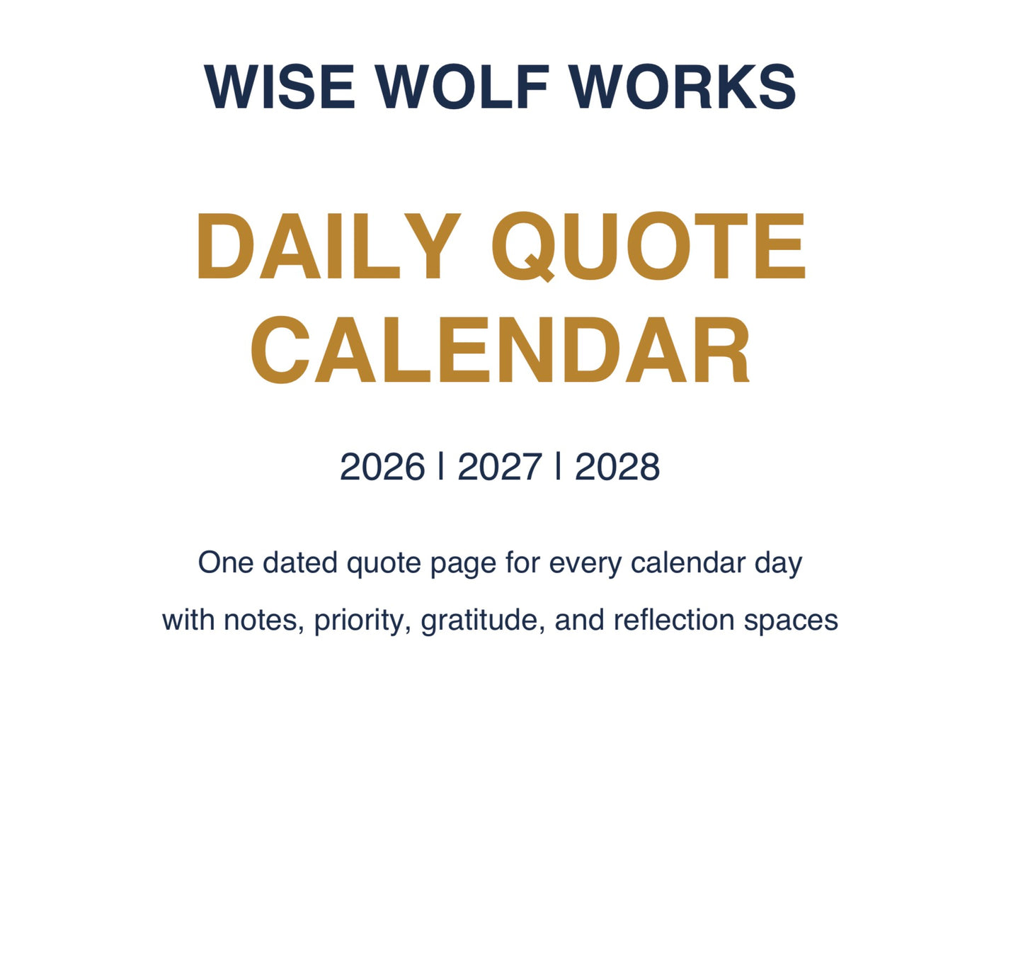 365-Day Boxed Flip Quote Calendar | 2026-2028 Printable Digital Download